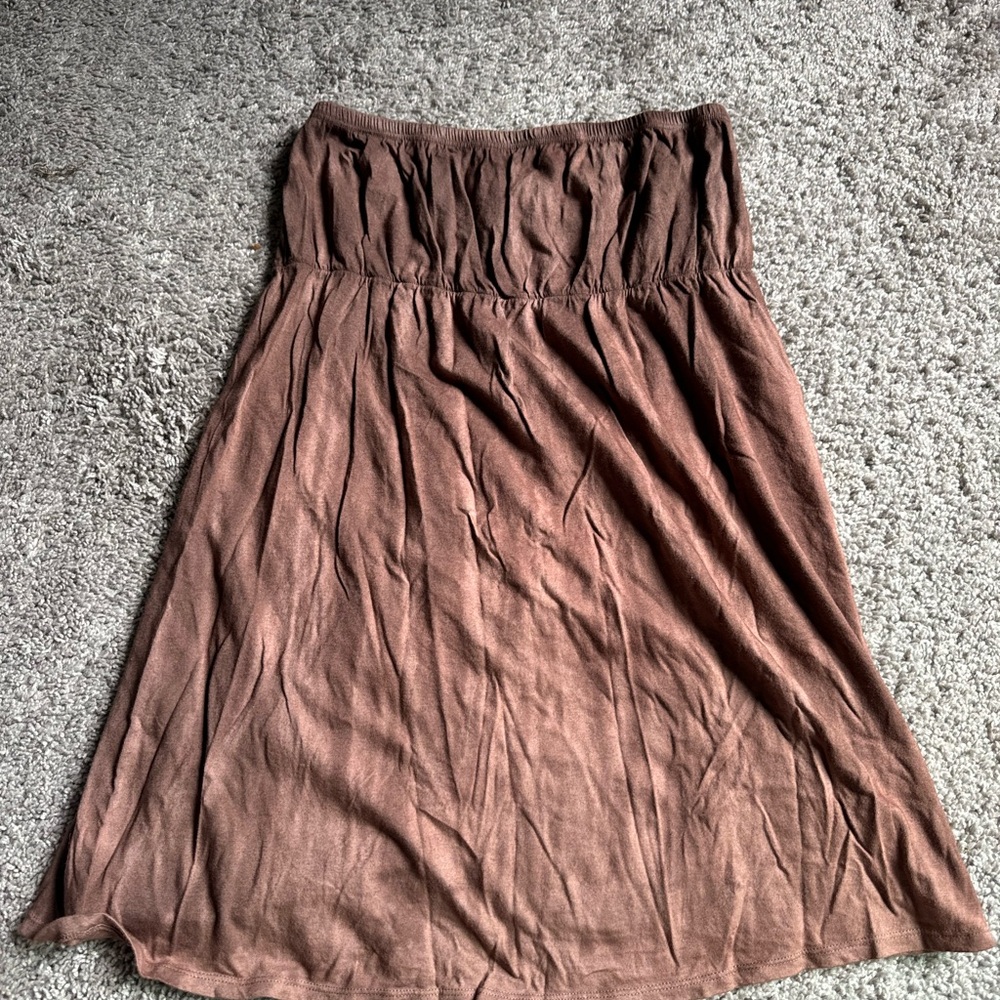 Brown tie-dye tube top